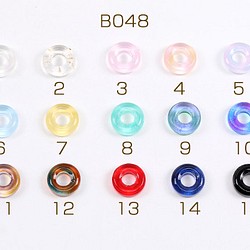 B048-10  60個  ガラスチャーム ドーナツ 10mm グラデーションカラー  3X（20ヶ） 1枚目の画像