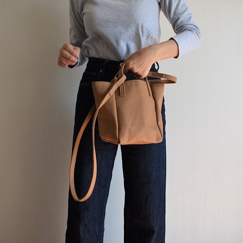 WALKING SHOULDER TOTE BAG （キナリ×チャコール/グレー） ショルダー