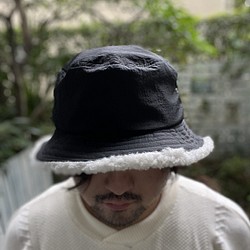 fear&desire WP shrink nylon×boa fleece bucket hat F 1枚目の画像
