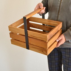 木製 チーク×アイアン ツールボックス 35×24