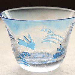 【2023 Zodiac】Glass Guinomi Inoguchi“野外玩耍”藍色 第1張的照片