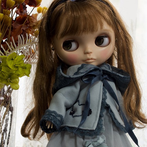 ブライスアウトフィットブルーグレーの素敵なお洋服セット 人形 Doll 