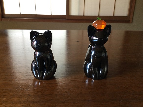 くりん様専用　黒猫　鏡餅猫(黒) 1枚目の画像