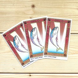 No.002 レトロな出世魚のメッセージカード　10枚入 1枚目の画像