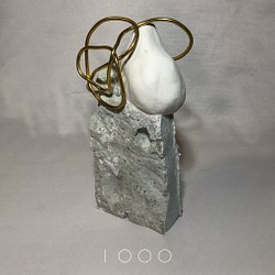 【笏谷石×粘土】stone objet《アクセサリー置き》《オブジェ》 1枚目の画像