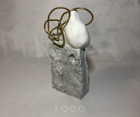 【笏谷石×粘土】stone objet《アクセサリー置き》《オブジェ》 1枚目の画像