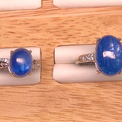 宝石レベルカイヤナイト  藍い夜空の輝きの色  天然石　10*8*6㎜～レディース　リング　SV925シルバー 1枚目の画像