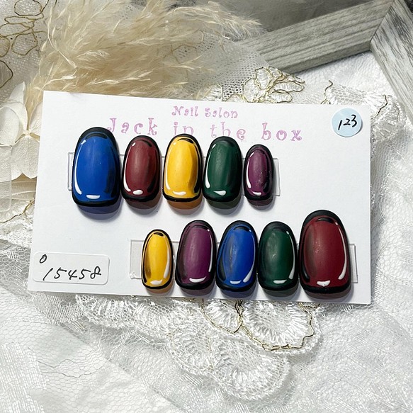 コミックネイルチップ 原色5カラー ネイルチップ（つけ爪） JITB_nail