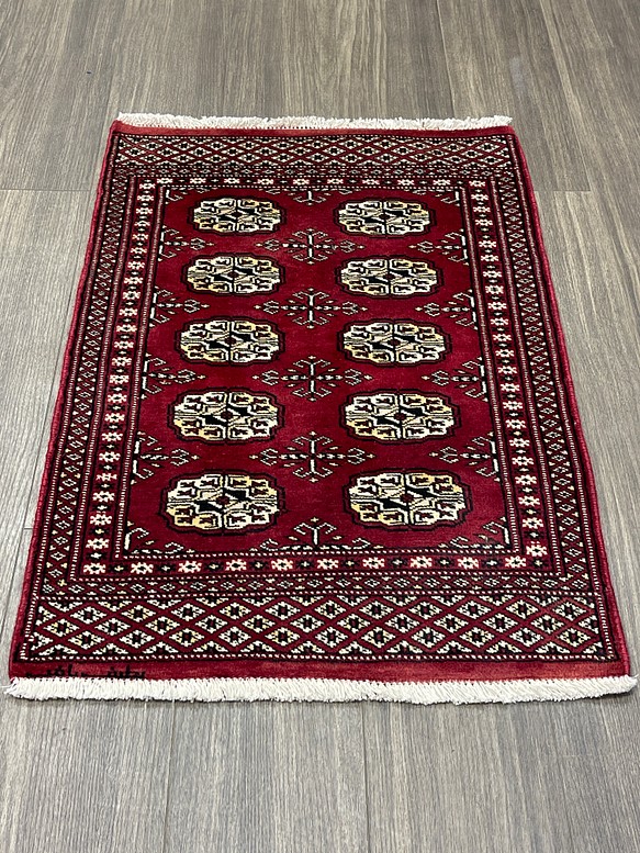 パキスタン手織り絨毯 ビンテージラグ 玄関マット 模様替え