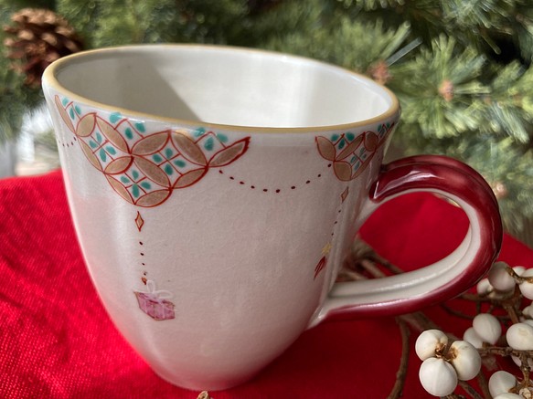 クリスマスマグカップ＊pink 1枚目の画像
