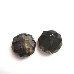 六角形デザインビーズ20㎜(ブラック)2個 1枚目の画像