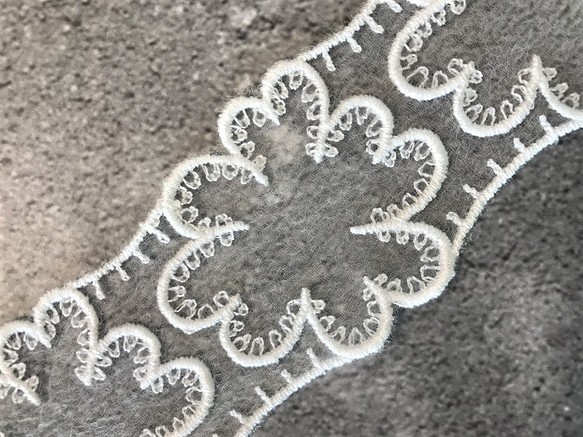 9弁の花びらモチーフ 2m オーガンジーレース 日本製 lace-No,147 1枚目の画像