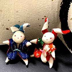 [キット] お正月　ひな人形　雛飾り　長ーい福耳うさぎ　 1枚目の画像