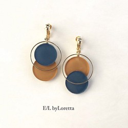 Asymmetry color pallet pierce/earring(Blue×Mustard) 1枚目の画像