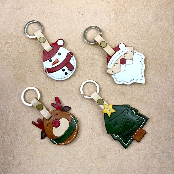 耶誕快樂-聖誕老人/聖誕麋鹿/聖誕雪人/聖誕樹-交換禮物-感應扣皮套-悠遊卡皮套-吊飾-鑰匙圈 第1張的照片