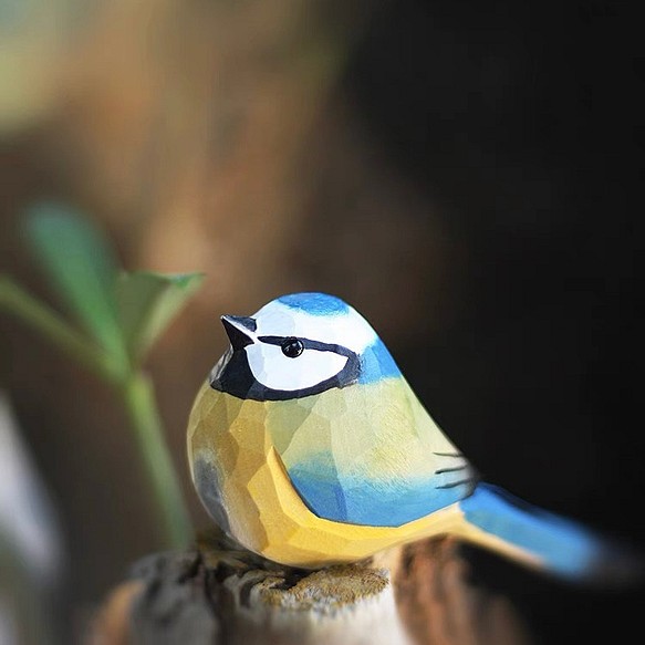 受注制作】鳥好きさんへのプレゼント 置物 木彫り 文鳥 天然木 彫刻