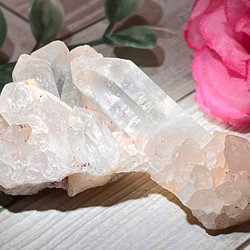 ヒマラヤ✨ マニカラン産　ピンク水晶  原石　ラフストーン　クラスター 1枚目の画像