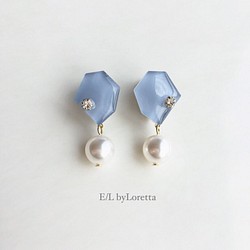 KAKERA pearl pierce/earring Ⅰ(Ice Blue) 1枚目の画像