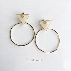 Triangle▽ bighoop pierce/earring(Ivory) 1枚目の画像