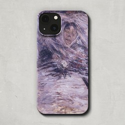 スマホケース / クロード・モネ「 死の床カミーユ」 iPhone 全機種対応 モネ 女性 印象派 名作 絵画 レトロ 1枚目の画像