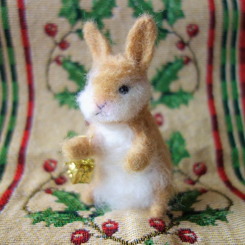 子ウサギのクリスマスとニューイヤーセット 羊毛フェルト クリスマス 1 
