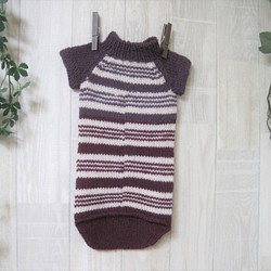 わんちゃん用セーター ウール100％ 手編み W002 1枚目の画像