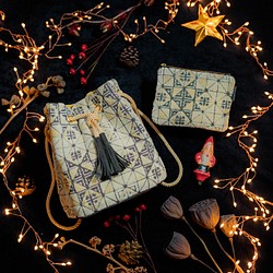 Creema Limited Christmas Coffret Kinkazan 錢包和小袋 &lt;早黑基林圖案&gt; 第1張的照片