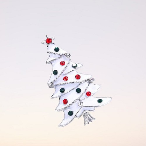 H1738 クリスマスツリー モチーフ ブローチ/シルバー ブローチ HKL 