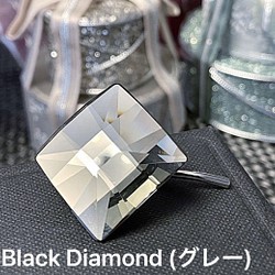 Swarovski スワロ グレー クリスタル ポニーフック/ヘアカフス ヘア