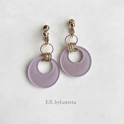 Color w ring pierce/earring(Lavender) 1枚目の画像