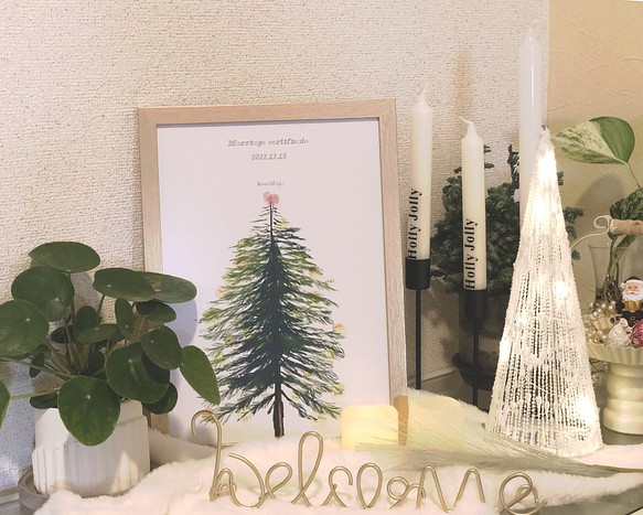 ホワイトツリー/ クリスマス / ウェルカムボード