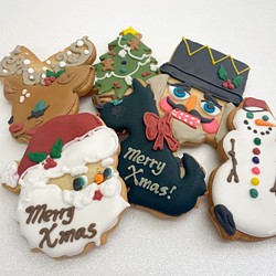 色々な柄アソート❢　大きなクリスマスクッキー6枚セット　動物、生き物 1枚目の画像