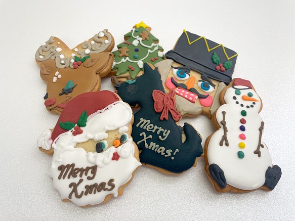 色々な柄アソート❢　大きなクリスマスクッキー6枚セット　動物、生き物 1枚目の画像