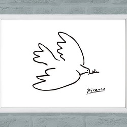 アートポスター A4サイズ 平和の鳩 北欧 シンプル モダン フレーム無しインテリア 1枚目の画像