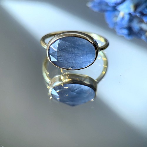最高級インド産天然石】ブルーカイヤナイト指輪・9号
