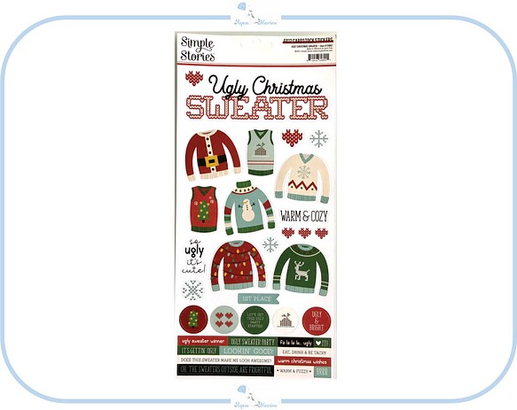 EJ74 Simple Stories カードストックステッカー ugly Christmas sweater セーター 1枚目の画像