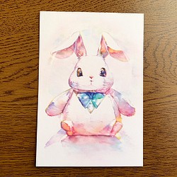 一套 2 張兔子明信片 (B) [也用於新年賀卡] 第1張的照片