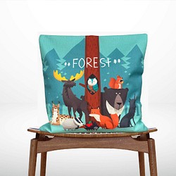 森のクッション Animals in the night forest -ヒノキの香り- 1枚目の画像