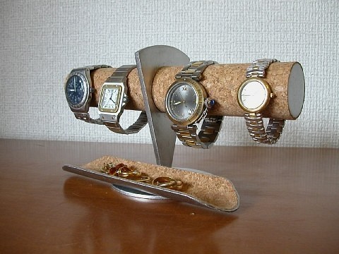 クリスマス　時計スタンド　ウオッチスタンド　腕時計スタンド　トレイ付き4本掛け腕時計ディスプレイスタンド 1枚目の画像