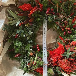 【RED】Christmas wreath  size:M 1枚目の画像