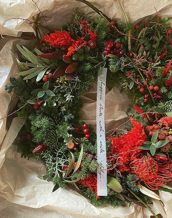 【RED】Christmas wreath  size:M 1枚目の画像