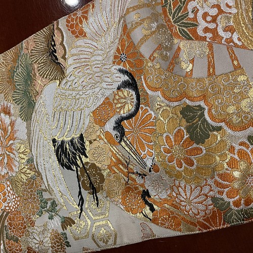 豪華な花嫁衣装の丸帯から作った正絹テーブルランナー お正月1779 