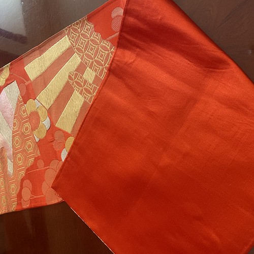 豪華刺繍の袋帯で作った正絹テーブルランナー 帯リメイク お正月1785
