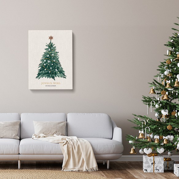 クリスマスツリーのキャンバス　/ i1058 / 冬景色　オーナメント　人気のクリスマスツリー 1枚目の画像