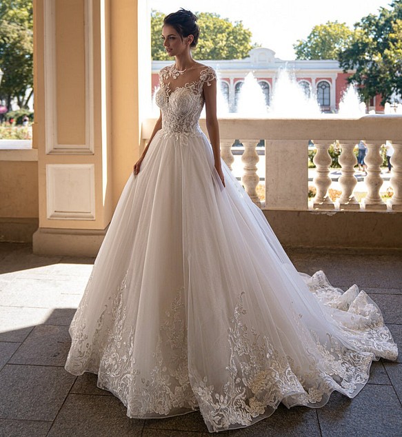 ウェディングドレス Aライン ホワイト XL 結婚式 プリンセスドレス 