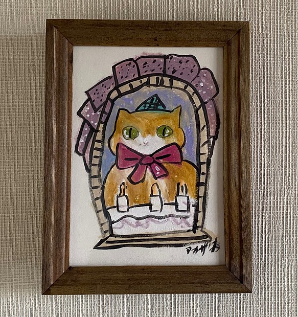 絵画。原画【Happy birthday】04 絵画 アカザ麦 通販｜Creema(クリーマ)