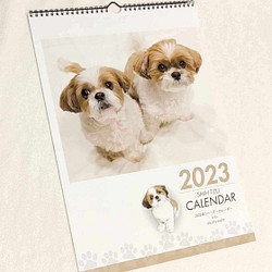 2023年 シーズー親子の壁掛けカレンダーA3　モデル：ぽんず＆かぼす 1枚目の画像