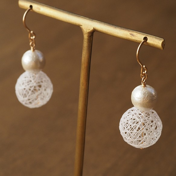 Thread ball earrings sale