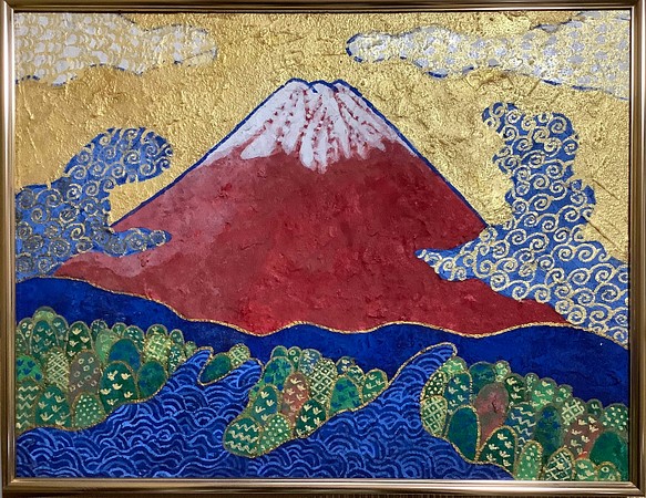 赤富士 日本画 P15号 「Akafuji」 Nihonga P15 絵画 石井里枝 通販 