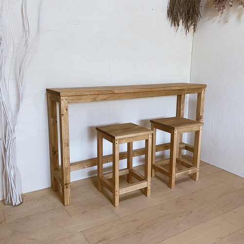 75cm B【木製スリムテーブル】花台/アンティーク/フラワースタンド 